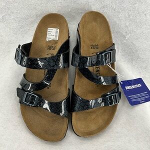NWT Birkenstock Salina Magic Galaxy Blue Black Birko-Flor Sandals 39